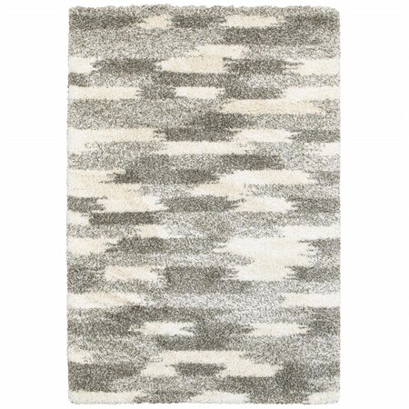 Palacedesigns 5 x 8 ft. Gray & Ivory Geometric Pattern Area Rug - Gray Ivory - 5' x 8' PA3099359